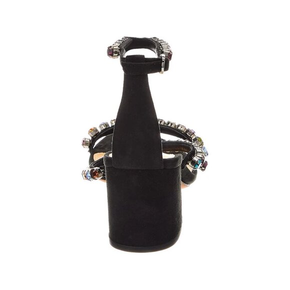 Alexandre Birman Alexa Crystals Embellished Suede Sandals Black Size 8,5 - Picture 3 of 4